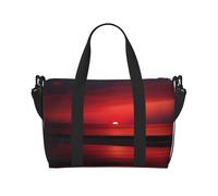 Phayah Borsone da viaggio rosso tramonto al crepuscolo, borsa sportiva, borsa da weekend a tracolla da donna, colore nero, taglia unica, Nero , taglia unica