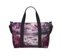 Phayah Borsone da viaggio viola Sea Of Clouds Weekender Pernottamento palestra Tote per donne ragazze borsa a tracolla allenamento resistente all'acqua, nero, Taglia unica