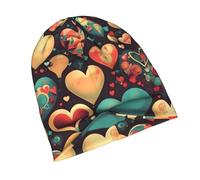 PHAYAH Cappelli colorati con motivo a cuori per le donne cappelli da sonno leggeri cappelli traspiranti per casco fodera cappello lavorato a maglia