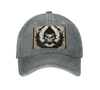 PHAYAH Cappello da baseball con motivo Devil Satana Cowboy Cartoon Trucker per uomo donna cappelli in denim retrò cappello da baseball papà nero, grigio, Taglia unica