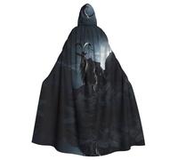 PHAYAH Capra nera sulla montagna modello mantello con cappuccio mantello strega costumi di Halloween per cosplay costume in maschera donne uomini accappatoio