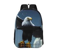 PHAYAH Caraibi Scenery Pattern Zaino 17 "18l Grande Capacità Spallacci Regolabili Borsa Semplice Per Tutti, Aquila sotto le stelle, Etichettalia unica