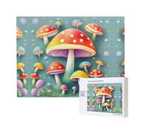 Phayah Carino Funghi Colorati Modello Puzzle Unico Jigsaw Wall Art Picture per la Decorazione Domestica 500 Pz