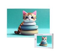 Phayah Carino impilabile Cat Puzzles 1000 Pezzi Per Puzzle Puzzle In Legno Forfamily Amico Home Decor Wall Art 29.5 X 19.7 In