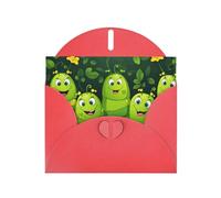 PHAYAH Cartone animato Caterpillar Pattern Holiday Cards (10 pezzi) con buste rosse, adatto per anniversari di matrimonio e inviti per feste