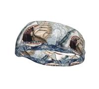 PHAYAH Cartoon Fish Mangiare Nave in Ocean Sea modello Sport fascia adatta per la corsa yoga basket elastico fascia umidità