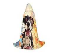 PHAYAH Cartoon Rainbow Dog Pattern Mantello con cappuccio Mantello Strega Costumi di Halloween Per Cosplay Costume Masquerade Donne Uomini Robe S