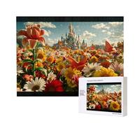 Phayah Castello Fiore Mare Modello Puzzle Unico Jigsaw Wall Art Picture per la Decorazione Domestica 500 Pz