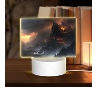 Phayah Castle in The Waves Pattern 3D Led Light Lamp Cavo USB Regolabile 3 Modalità Base Show Stand per Sala di Natale Ristorante Bar Negozio