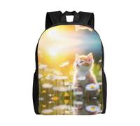 PHAYAH Cat In The Flowers Modello Leggero 16 Pollice Laptop Bag Per Le Ragazze Donne Casual Spalline Zaino Ritorno A Scuola