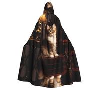 PHAYAH Cat In The Spotlight Modello Mantello Con Cappuccio Mantello Strega Costumi di Halloween Per Cosplay Costume Mascherata Donne Uomini Robe