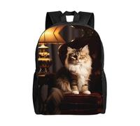 PHAYAH Cat In The Spotlight Pattern Zaino 16 "14l Grande Capacità Spallacci Regolabili Borsa Semplice Per Tutti