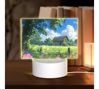 Phayah Chalet in The Grassland Pattern 3D Led Light Lamp Cavo USB Regolabile 3 Modalità Base Show Stand per Sala di Natale Ristorante Bar Negozio
