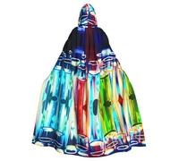 PHAYAH Chemistry Test Tube Modello Halloween Stregoneria Stregoneria con cappuccio Mantello Natale Felpa con cappuccio Cosplay Festa in maschera Vestito Regalo Costume