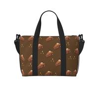 Phayah Chocolate Squares Cake Travel Duffel Bag,Borsa sportiva Tote Gym Bag Shoulder Weekender Borsa da notte per donne, nero, taglia unica, Nero, One Size