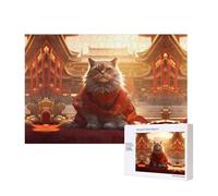 Phayah Città Proibita E Gatti Puzzle 300 Pezzi Per Puzzle Puzzle In Legno Per Famiglia Amico Decorazione Della Casa Wall Art 15.7 X 11 In