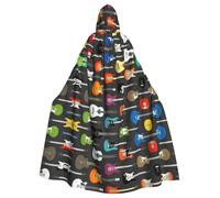 PHAYAH Colore Acustico E Chitarre Modello Adulto Con Cappuccio Mantello Con Cappuccio Veste Mantello Delle Donne Degli Uomini Halloween Dress Up Partito Cosplay Costumi