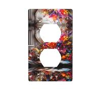 Phayah Colorful Flower Graffiti Pattern Outlet Covers Piastra a Muro Presa Duplex Interruttore Luce Piastra di Copertura Singola Doppia Presa Elettrica