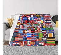 PHAYAH Coperta con varie bandiere, coperta per divano letto, sedia, camera da letto, regalo, viaggio, soggiorno, coperta 203 x 152 cm
