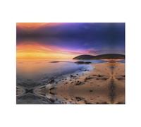 PHAYAH Coperta in flanella con motivo Sun The Beach con ciottoli, 152 x 127 cm, per letto, divano, divano, notte cinema, campeggio e viaggi, coperta ultra morbida e calda