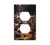 Phayah Copertura per interruttore della luce duplex con motivo a chicchi di caffè, per cucina, bagno, camera da letto, casa colonica, decorazione