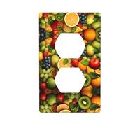 Phayah Copertura per interruttore della luce duplex con motivo frutti colorati per cucina, bagno, camera da letto, casa colonica