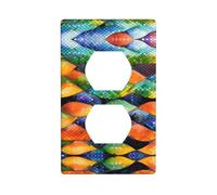 Phayah Copertura Plateoutlet della parete del modello della scala del pesce dell'arcobaleno, dimensione decorativa 4,5x2,76 pollici del piatto della parete per le aree residenziali e commerciali