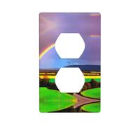 Phayah Copertura Plateoutlet della parete del modello dell'arcobaleno di sera, dimensione decorativa 4,5x2,76 pollici del piatto della parete per le aree residenziali e commerciali