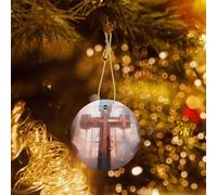Phayah Crocifissione Modello Albero di Natale Decorazione Rotonda Ceramica Ornamenti Adatto Per Capodanno Casa Per Riunioni
