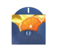 PHAYAH Cutting Up An - Biglietti di auguri con motivo arancione (10 pezzi) con buste blu, adatti per anniversari di matrimonio e inviti per feste