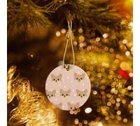 Phayah Decorazione per albero di Natale a forma di cucciolo Jolly, rotonda, in ceramica, adatta per Capodanno, casa e riunioni