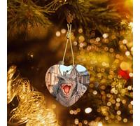 Phayah Decorazione per albero di Natale a forma di mostro di lucertola, in ceramica, a forma di cuore, per Capodanno, souvenir da appendere all'albero di Natale