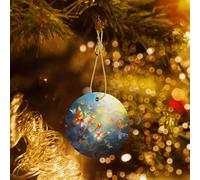 Phayah Decorazione per albero di Natale a forma di valle delle farfalle, rotonda, in ceramica, adatta per Capodanno, casa e riunioni