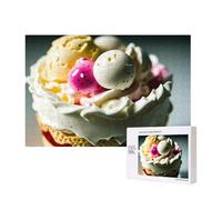 Phayah Deliziosi puzzle gelato 300 pezzi per puzzle puzzle puzzle in legno per la famiglia amico decorazione della casa arte della parete 15,7 x 11 pollici