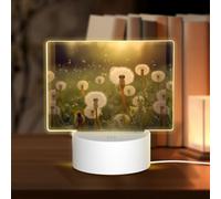 PHAYAH Dente di leone modello luce notturna rettangolare Led luce base con cavo USB regolabile 3 colori per adulti camera da letto bambino