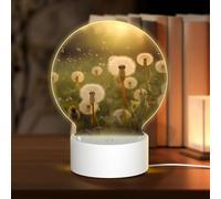 PHAYAH Dente di leone modello luce notturna rotonda Led luce base con cavo USB regolabile 3 colori per adulti camera da letto bambino