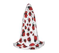 PHAYAH Divertente poncho con cappuccio unisex con motivo coccinella con cappuccio per cosplay, Halloween, feste in maschera, taglia M