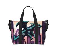 Phayah Dragon in The City, borsone da viaggio, borsa sportiva da palestra, borsa a tracolla da donna, Nero , Taglia unica