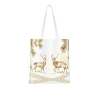 PHAYAH Due cervi nella neve modello Canvas Tote Bag Pocket Riutilizzabile Borse di stoffa per palestra spiaggia shopping drogheria Regali alla moda