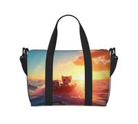Phayah Due gatti su una barca borse da fine settimana per donne, borsone da viaggio per pernottamento weekend borsa sportiva palestra borsa a tracolla