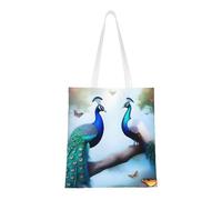 PHAYAH Due Pavoni Colorati Modello di Tela Tote Bag Tasca Riutilizzabile Borse di Panno Per Palestra Spiaggia Shopping Drogheria Regali Alla Moda