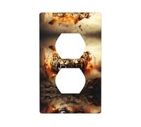 Phayah Due Tigri On Fire Pattern Outlet Covers Piastra Presa Duplex Interruttore Della Luce Piastra di Copertura Per Cucina Bagno Camera Da Letto Agriturismo Decor