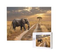 Phayah Elefante sul ciglio della strada puzzle per adulti 500 pezzi giocattoli per lo sviluppo dell'intelligenza dei bambini 20,4 x 38,1 cm