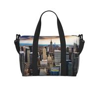 Phayah Europa e America C Travel Duffel Bag,Borsa sportiva Tote Gym Bag,Borsa a tracolla Weekender Pernottamento per le donne, Nero , Taglia unica
