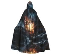 PHAYAH Explosion Of The Earth Pattern Halloween stregoneria stregoneria accappatoio con cappuccio mantello Natale felpa con cappuccio Cosplay festa in maschera vestito regalo costume