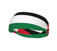 Phayah Fasce per il sudore con bandiera dello stato della Palestina, per allenamento, sport, fascia assorbente, ampia fascia per la testa, per basket, calcio, ciclismo, corsa, yoga
