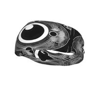 Phayah Fascia per capelli con motivo Yin Yang a disco, unisex, fascia sportiva per corsa, ciclismo, yoga, palestra, allenamento
