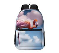 PHAYAH Fiore Con Foglie Verdi Modello Zaino 17 "18l Grande Capacità Spallacci Regolabili Borsa Semplice Per Tutti, Fenicottero nel Clou, taglia unica