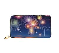 PHAYAH Fireworks In The Sky Pattern Portafoglio Donna Portafoglio In Pelle Porta Carte di Credito Frizione Lungo Signore Billfold