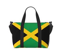 Phayah Flag Of Jamaica Borsone da viaggio Weekender Pernottamento Palestra Tote per donne ragazze Borsa a tracolla per allenamento resistente all'acqua, nero, taglia unica, nero, taglia unica, Nero ,